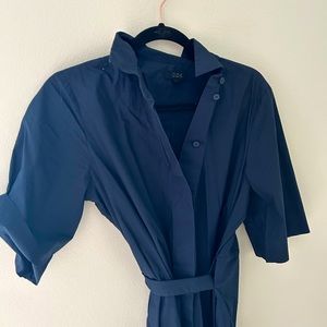 Navy COS cinch waist dress